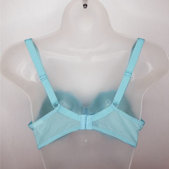 Freya Fancies Half Cup Padded Bra 32DD Azure Blue Green Lace Coquette Underwire - Picture 6 of 8